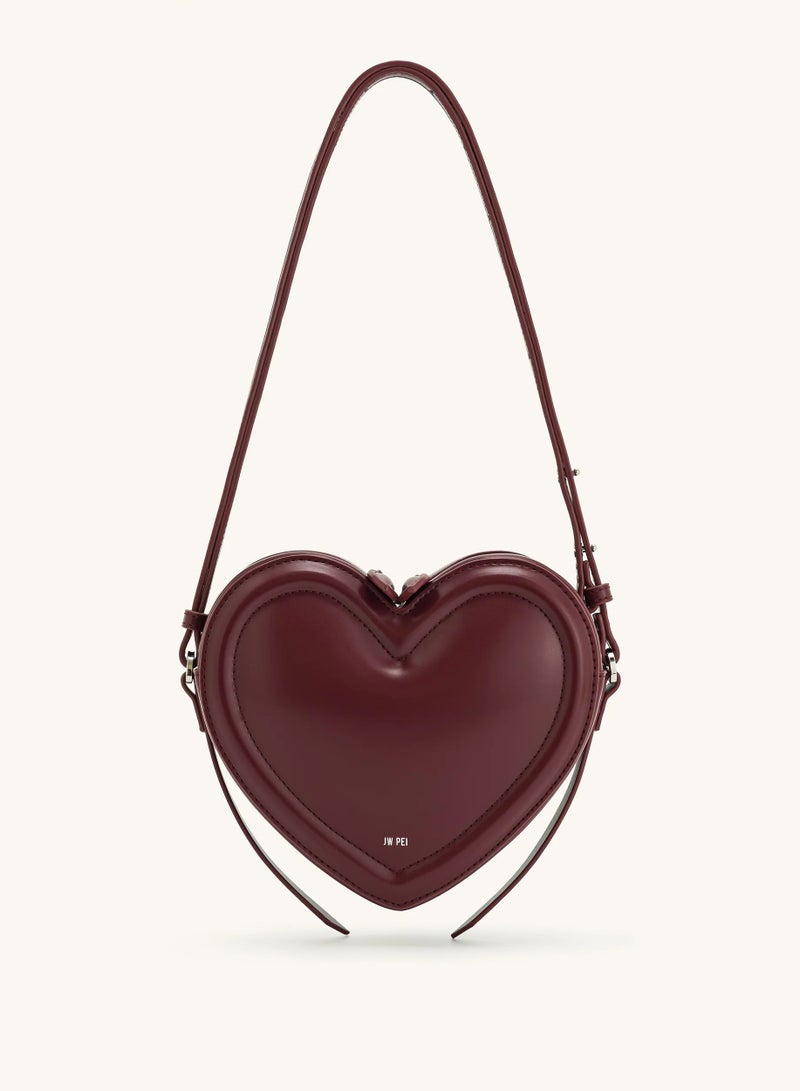 JW PEI Arlene Claret Heart Shaped Handbag - Image 1